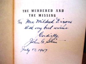 The book was nicely inscribed by author John G. Stein 