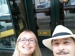 Here we are outside the Battery Park Book Exchange
