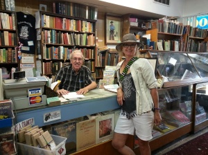 Owner - Ray Walsh and me, Curious Book Shop, E. Lansing, Michigan